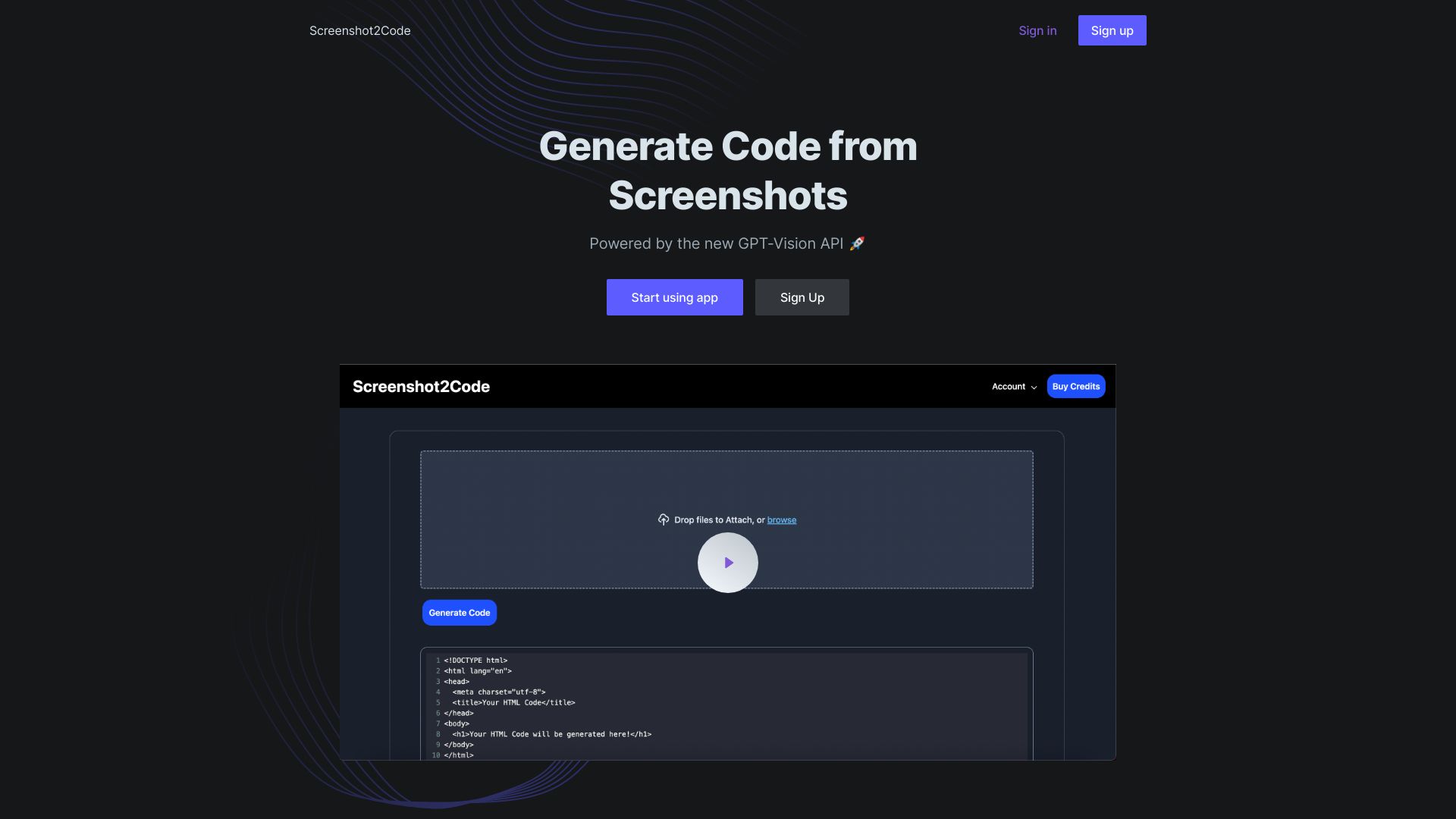 Screenshot2Code.com