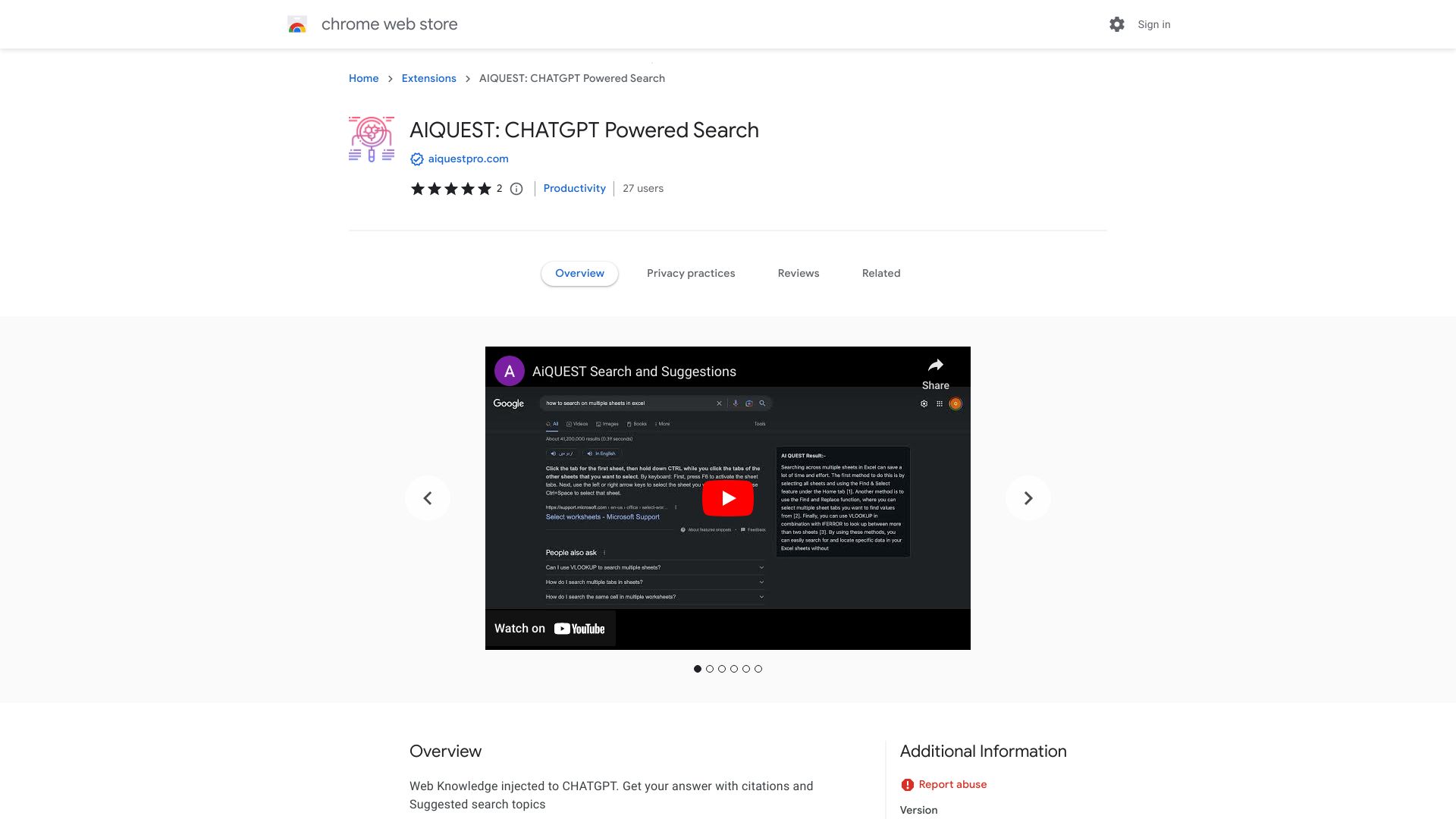 AiQUEST : CHATGPT powered Search