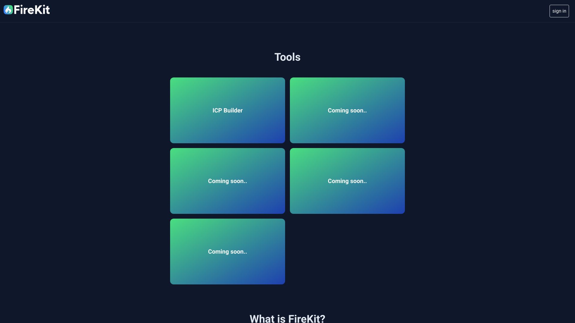 FireKit – ICP builder