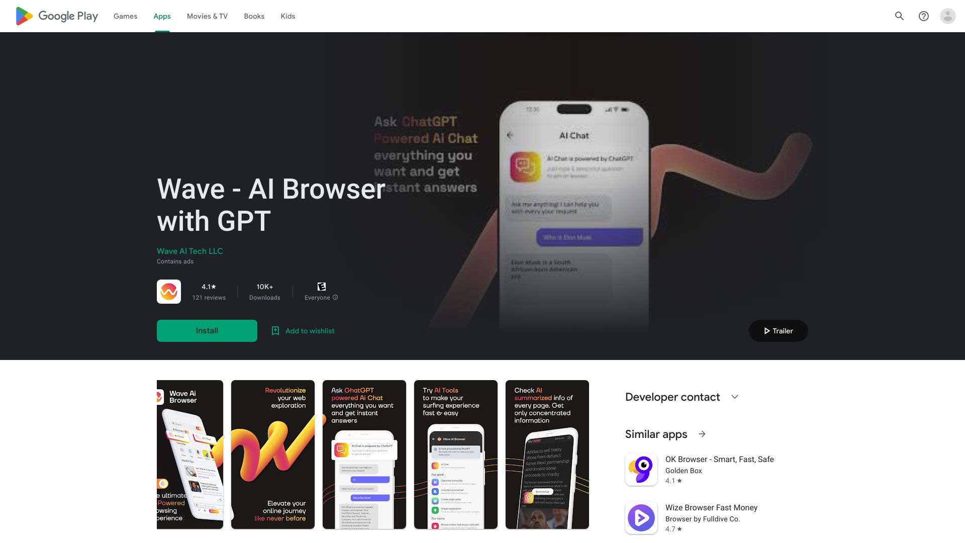 Wave – AI Browser with GPT