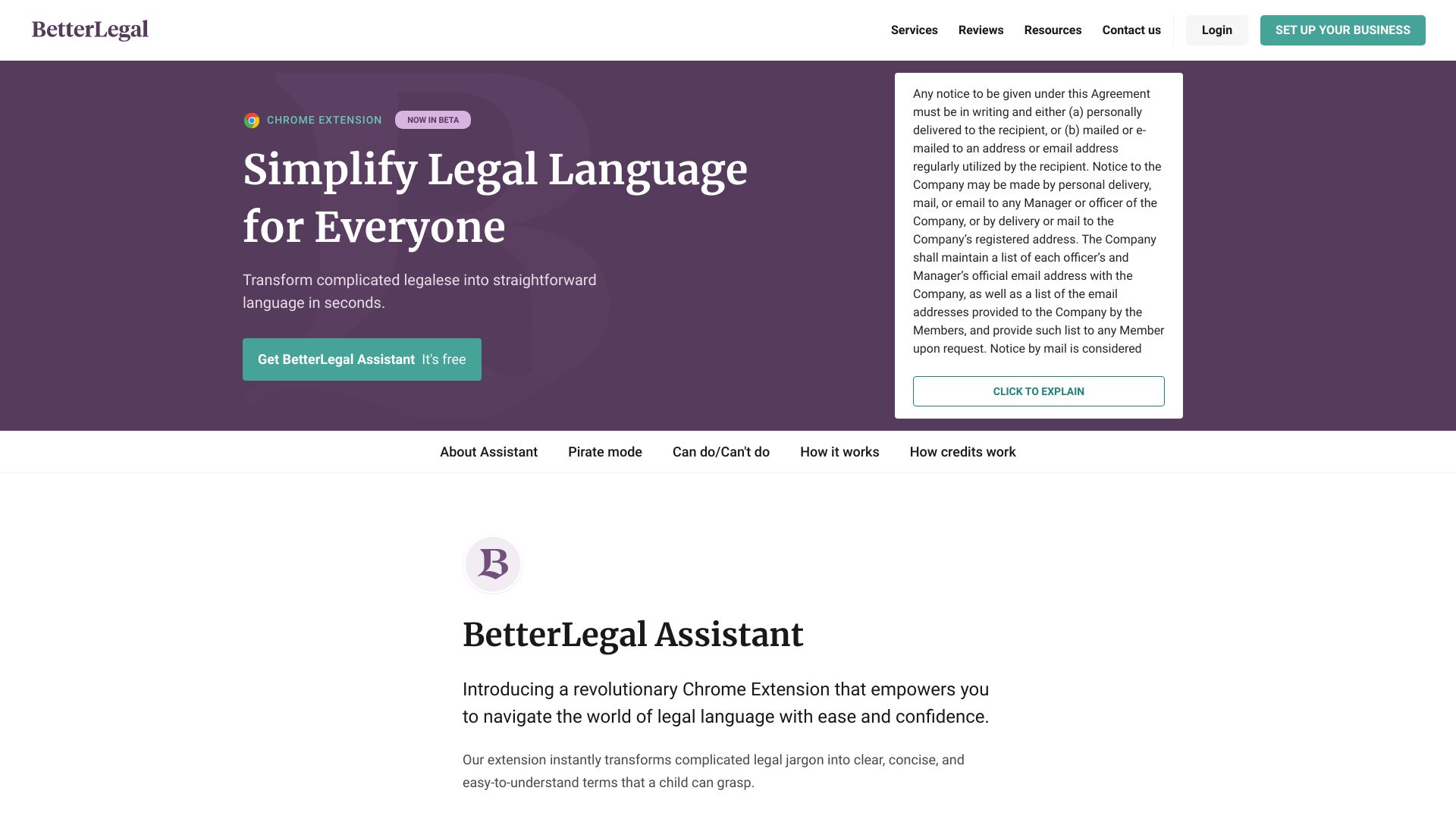 BetterLegal Assistant