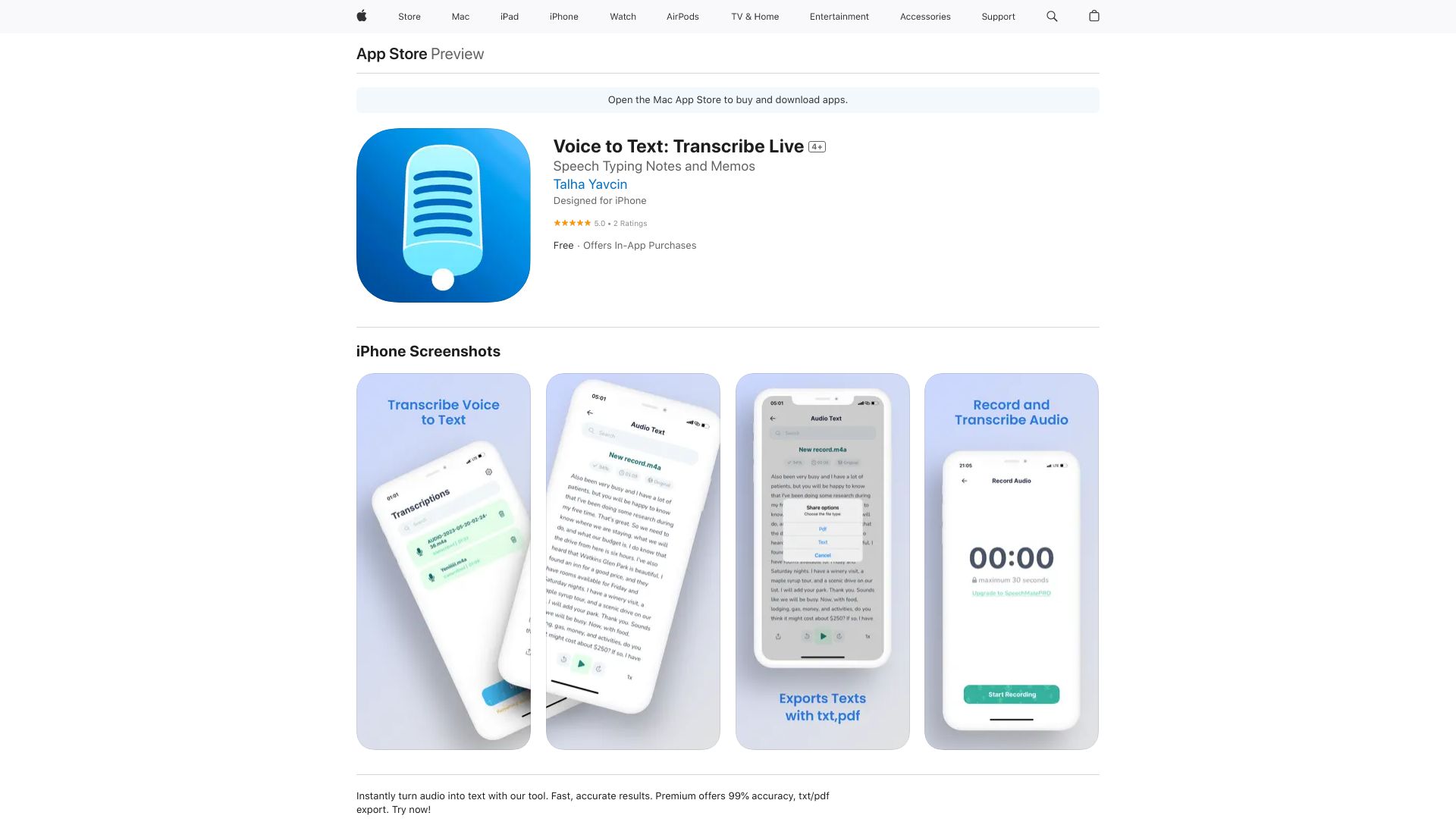 Voice to Text – Transcribe Live