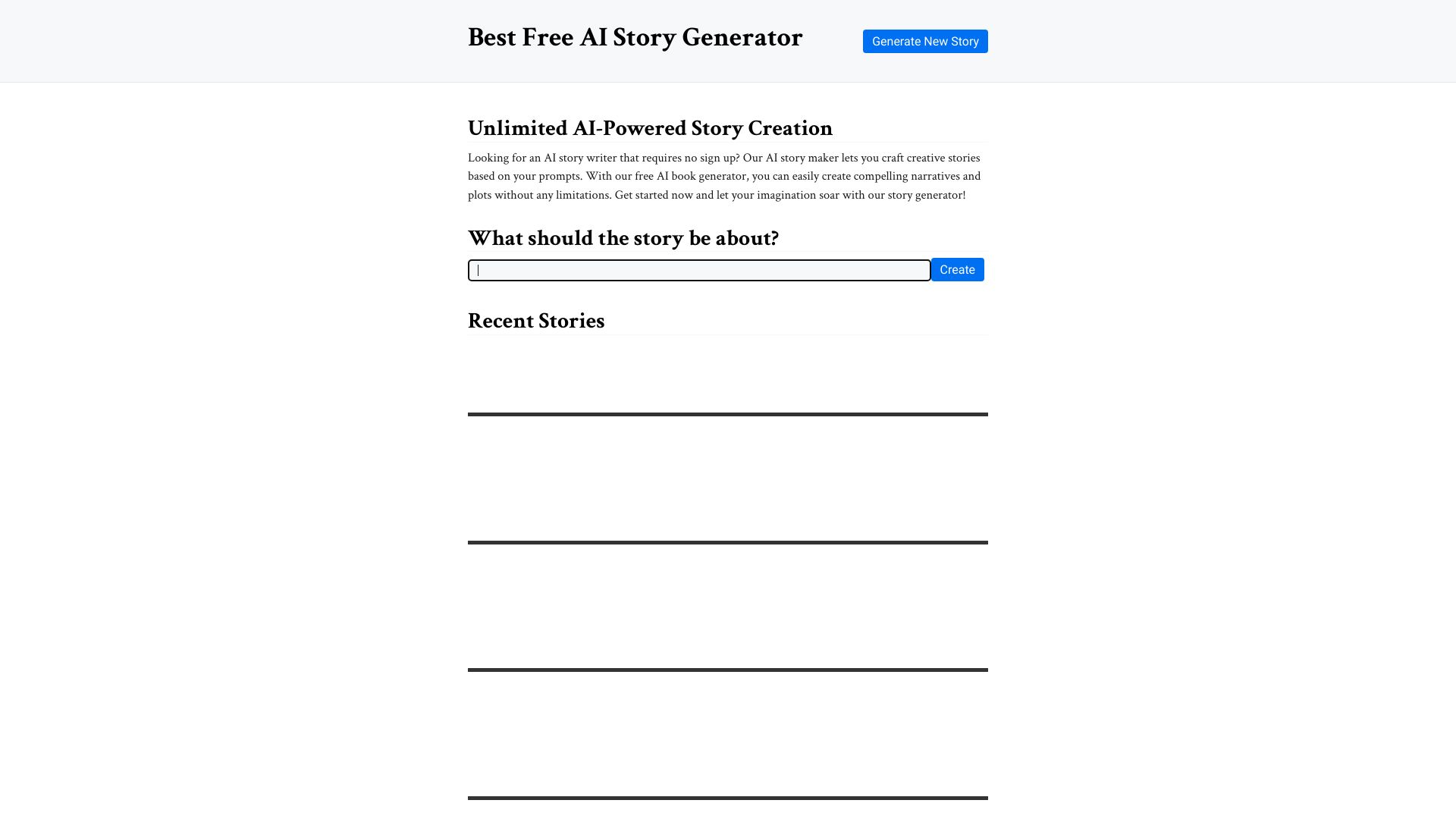 Free AI Story Generator