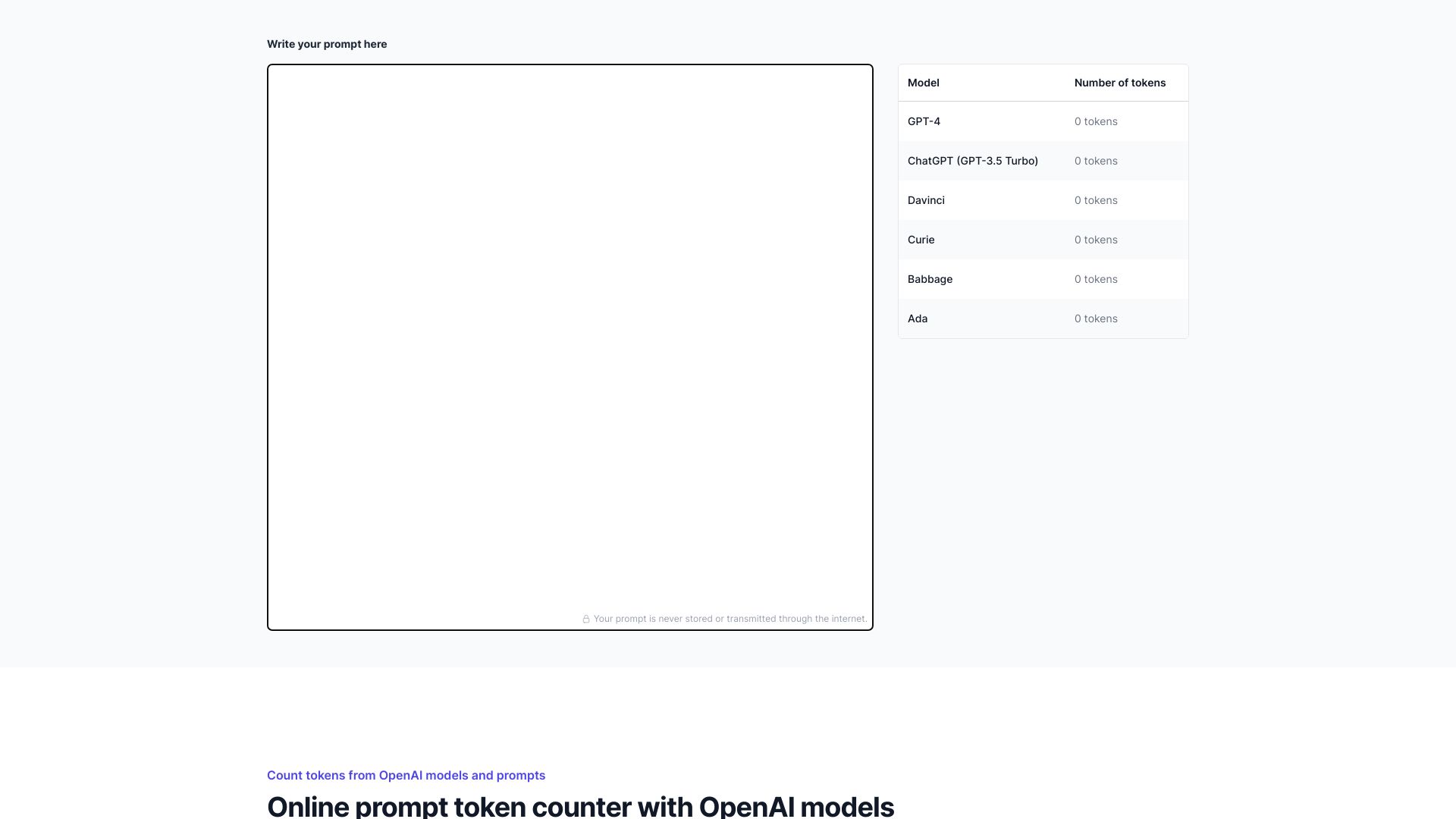 Prompt Token Counter