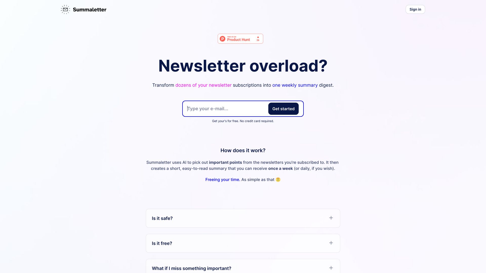 SummaLetter – AI newsletter summarizer