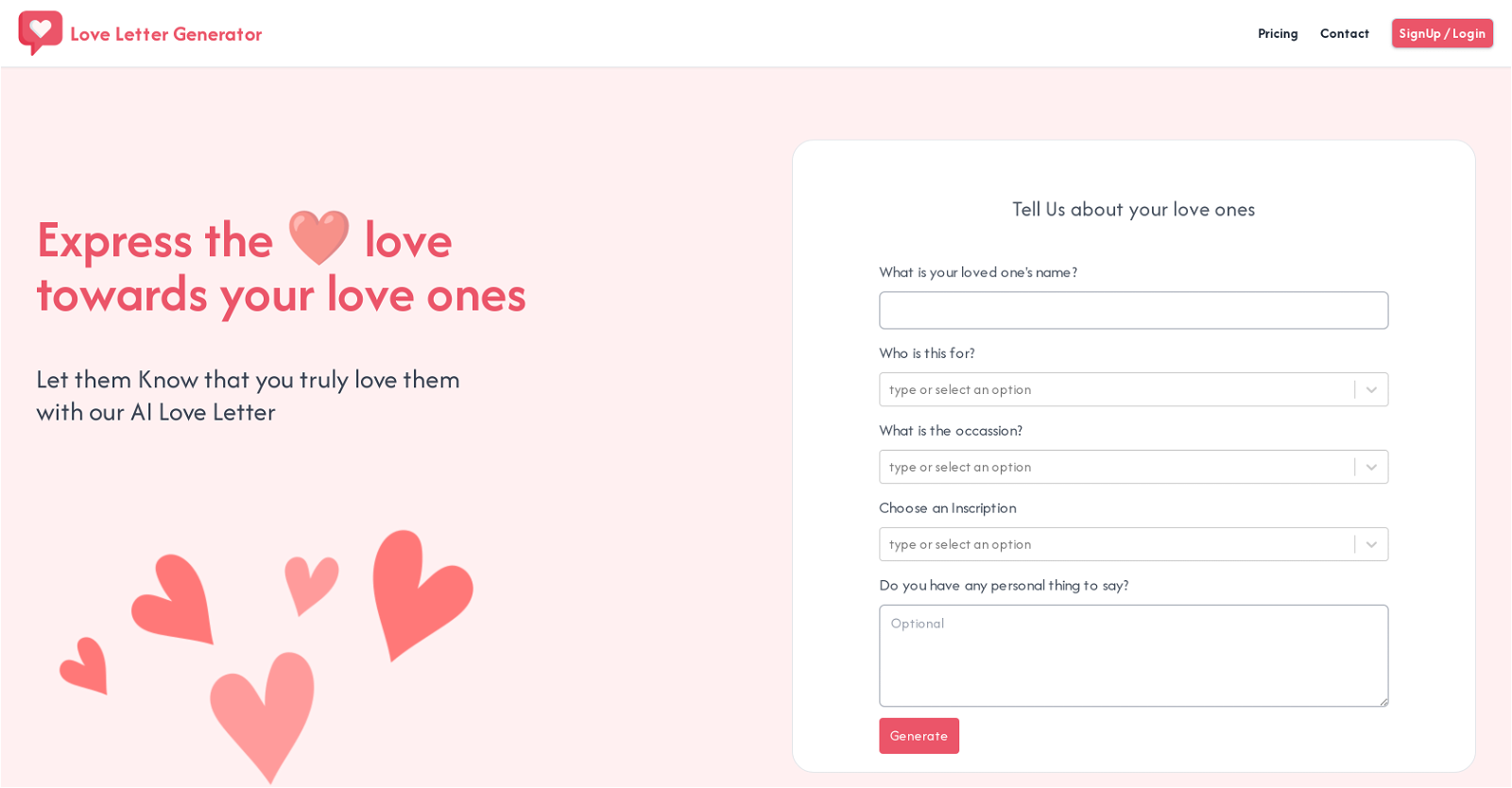 Love Letter Generator