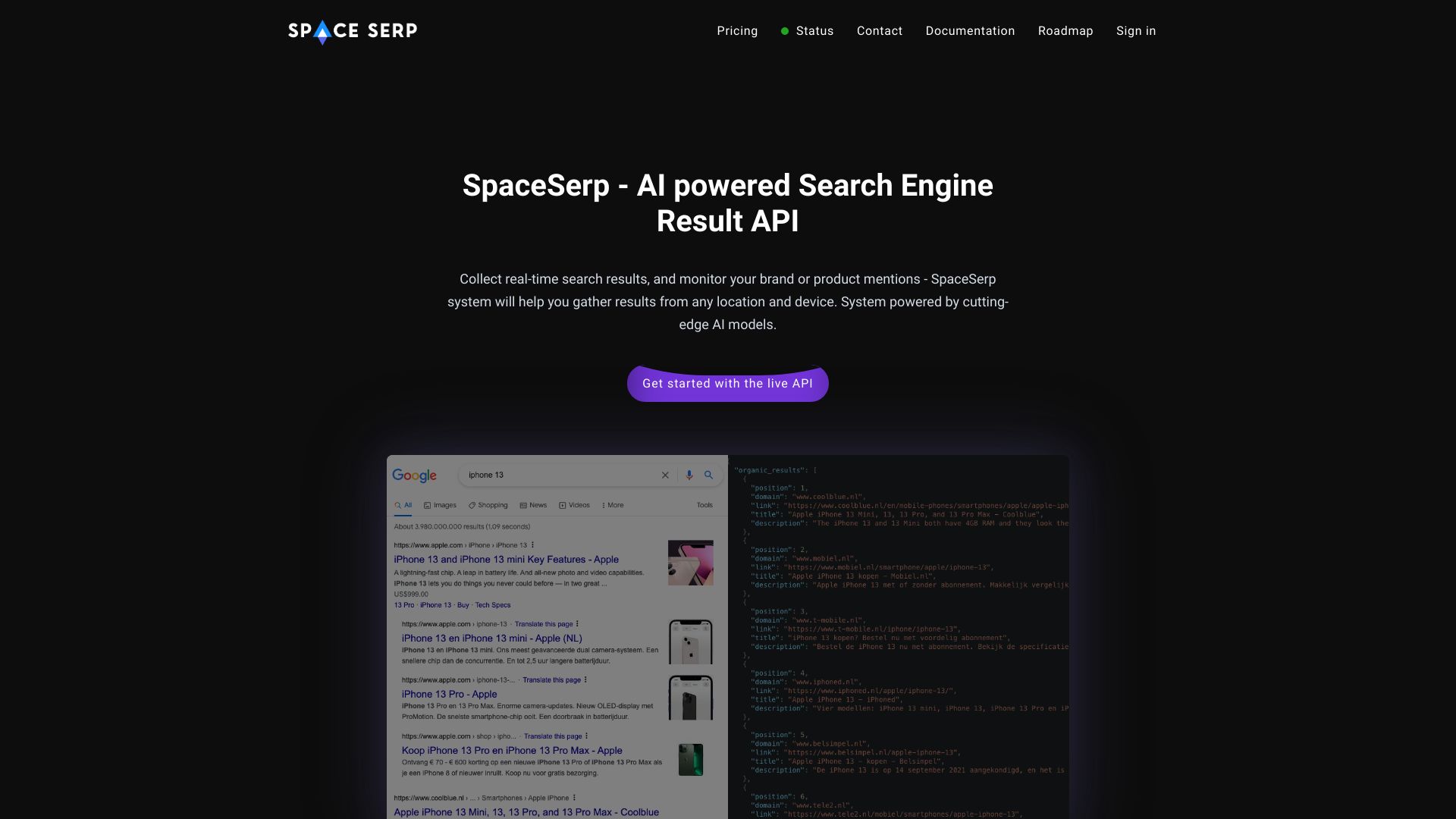 SpaceSerp – Powerful SERP API