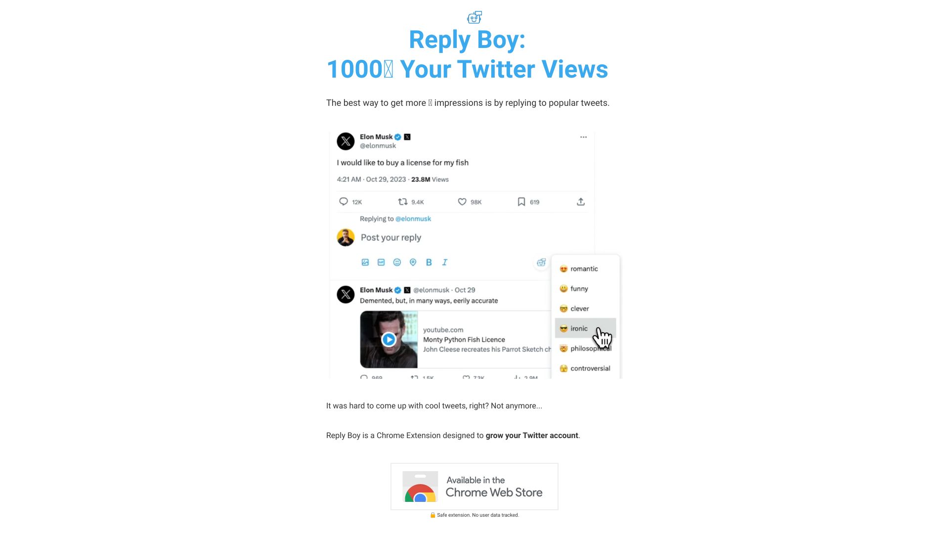 Reply Boy – 1000? Your Twitter Views