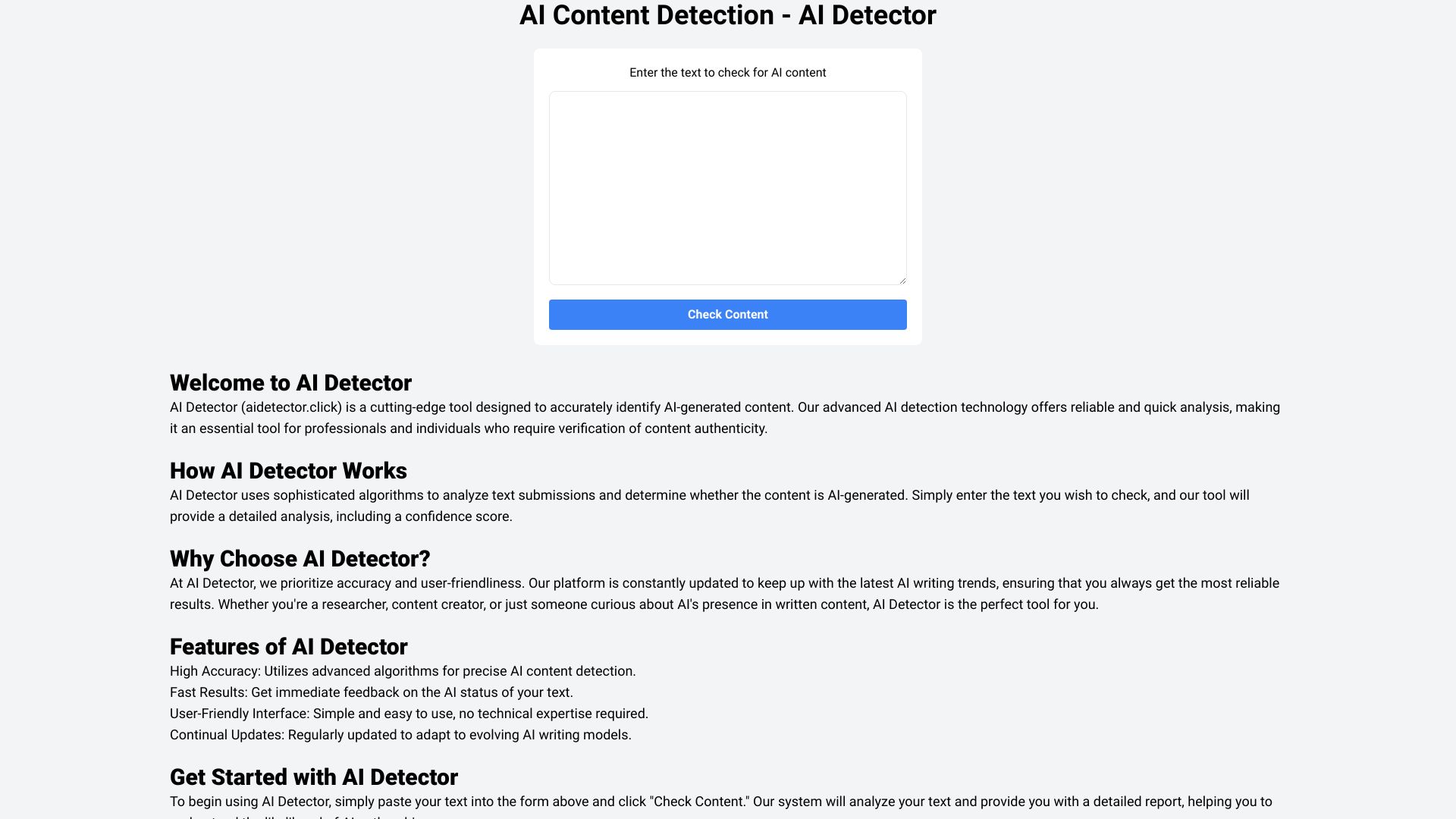 AI Content Detection – AI Detector Free