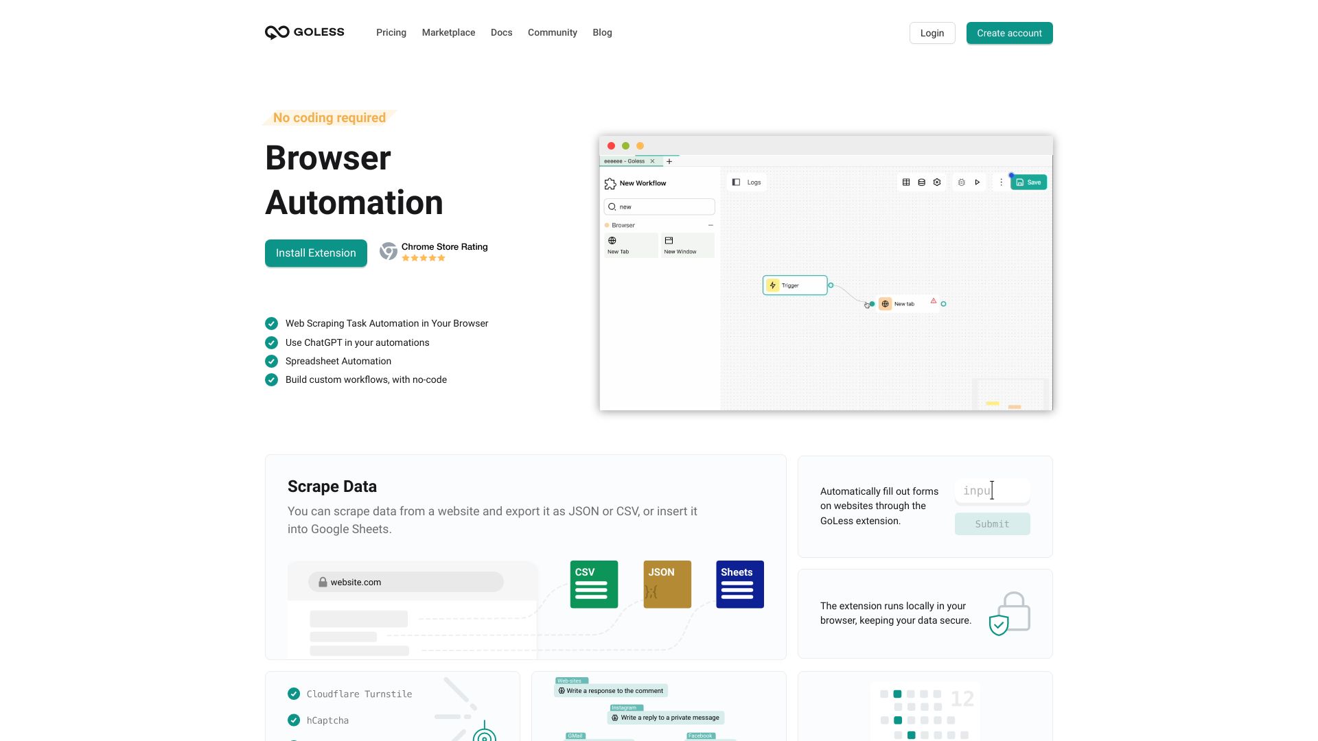 GoLess Extension Automation