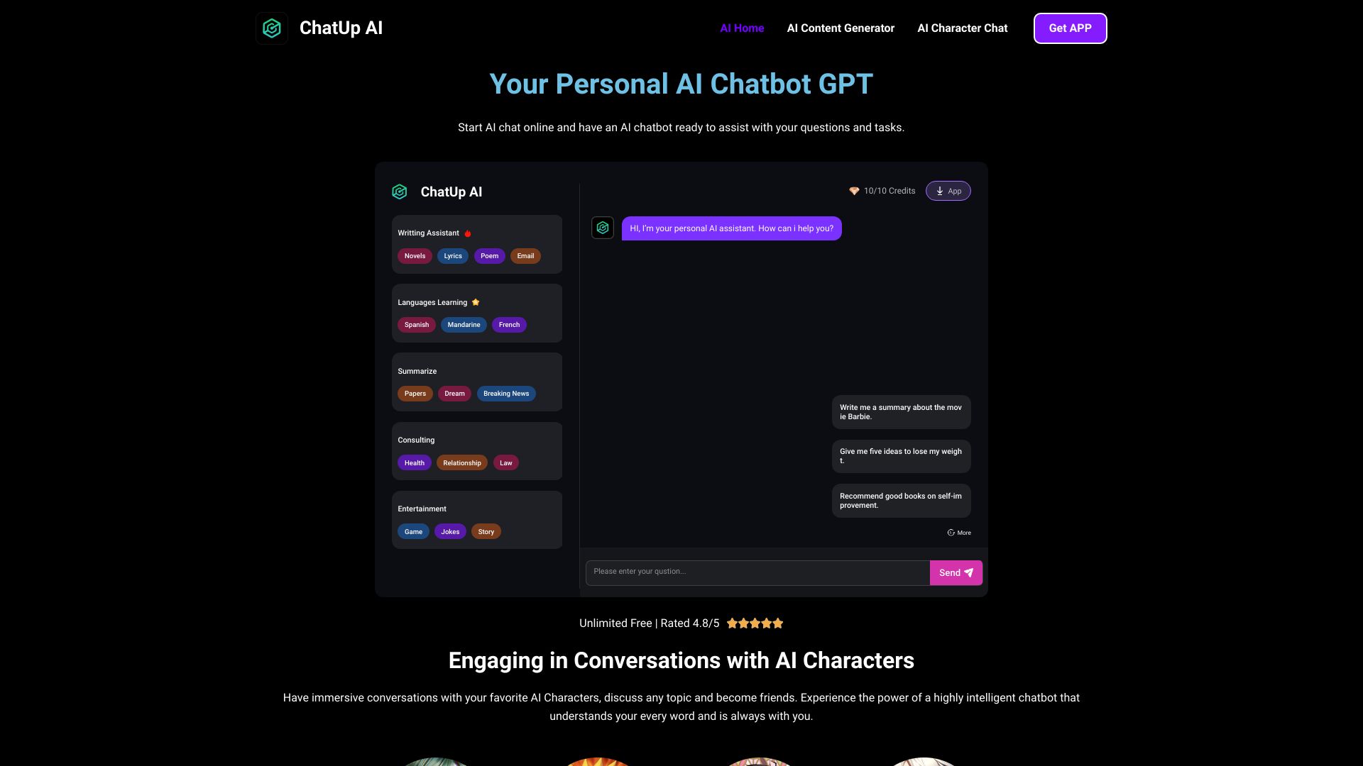 ChatUp AI – Personal AI Chatbot for Free