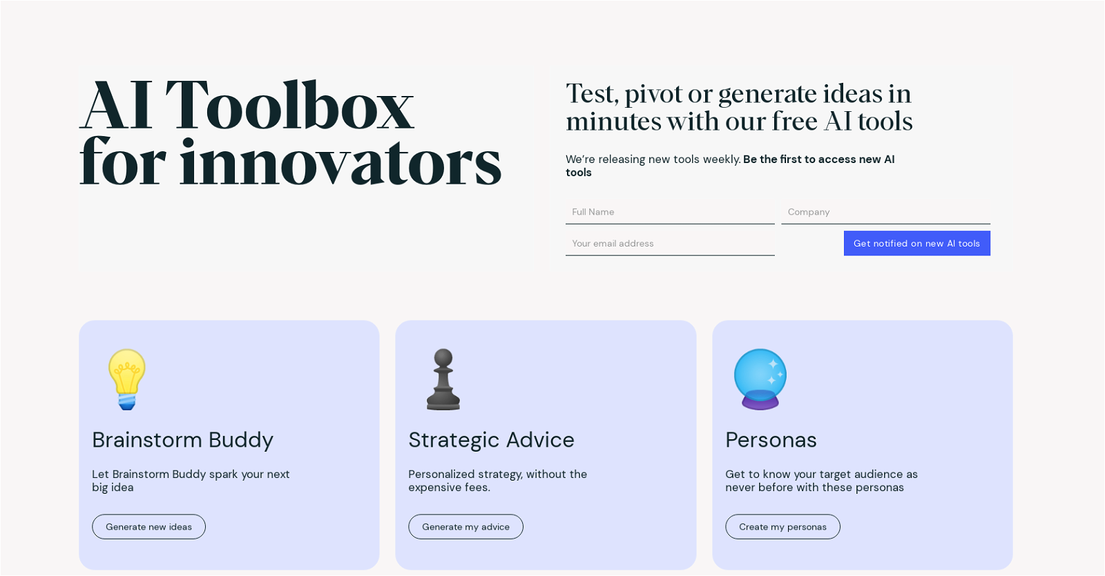 AI Toolbox for innovators