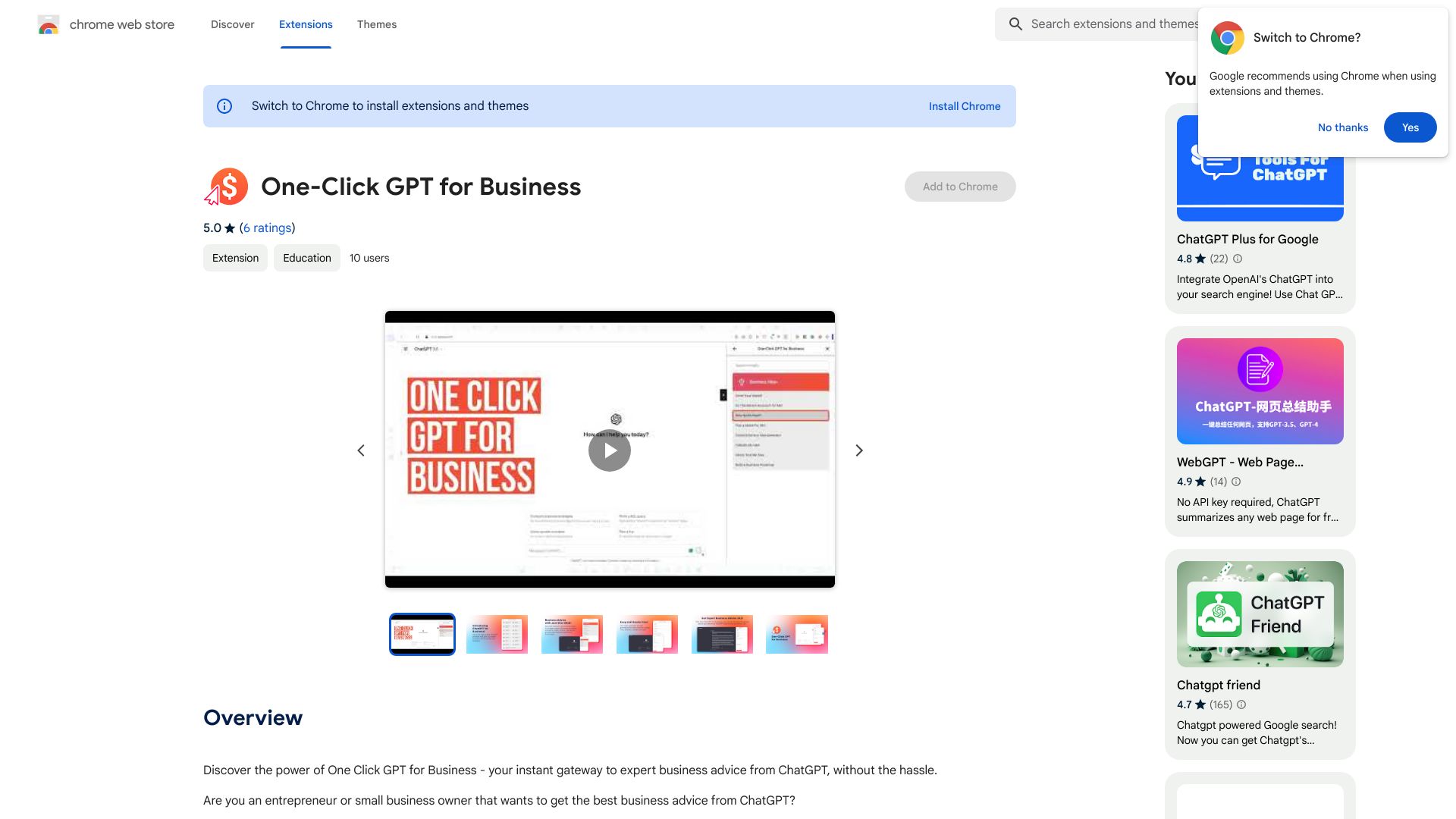 One-Click GPT for Business