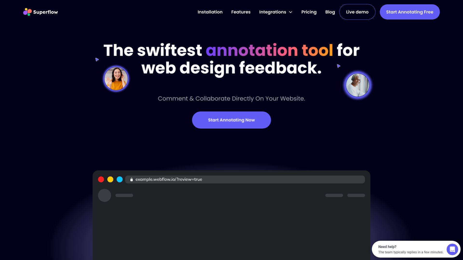 Superflow: Annotate live websites