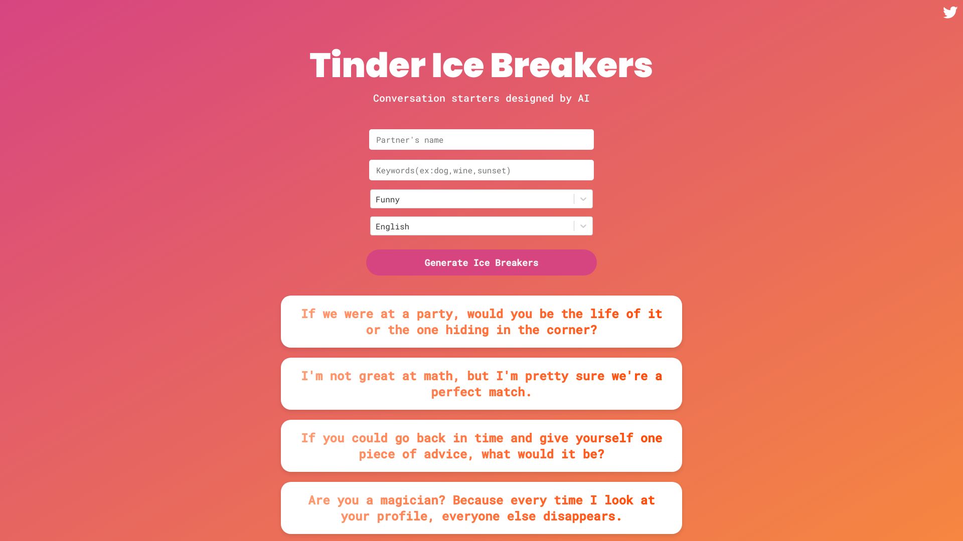 Tinder Ice Breakers