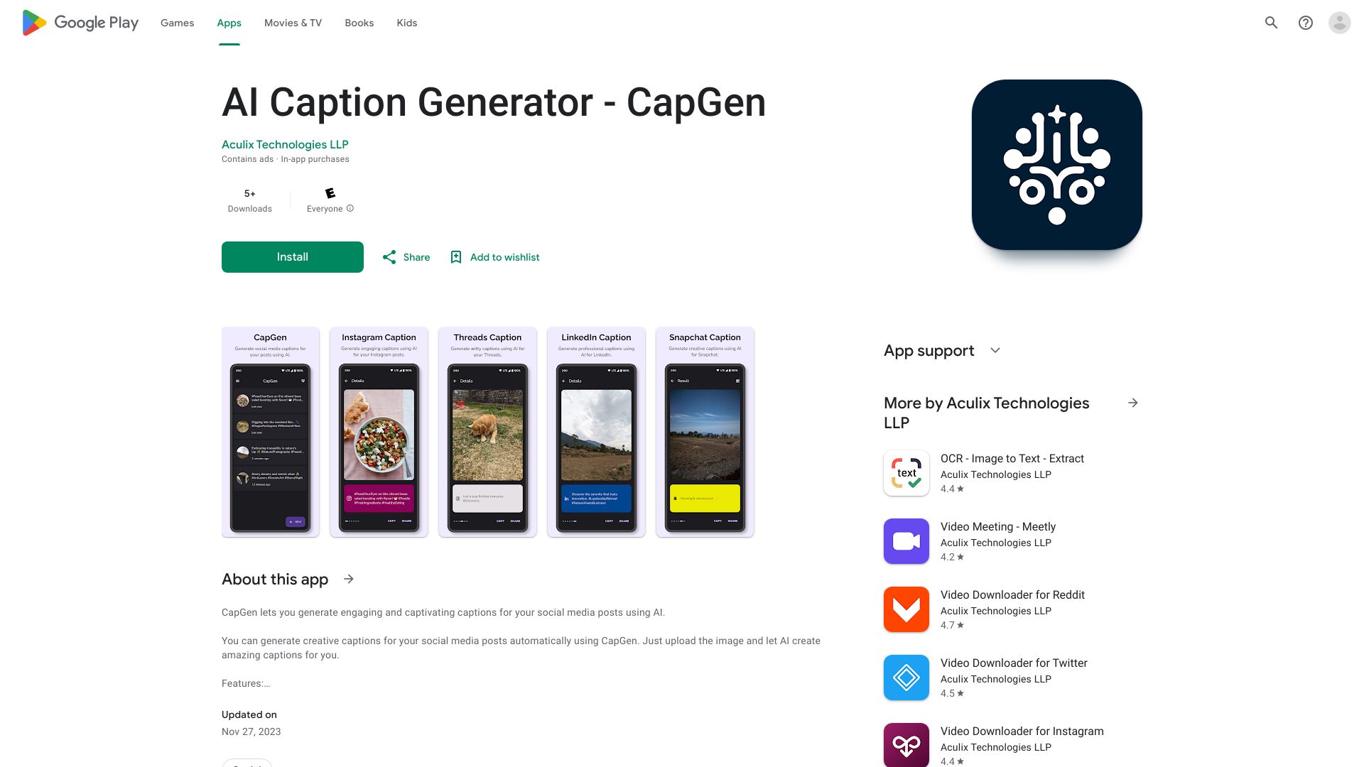 CapGen – AI Caption Generator