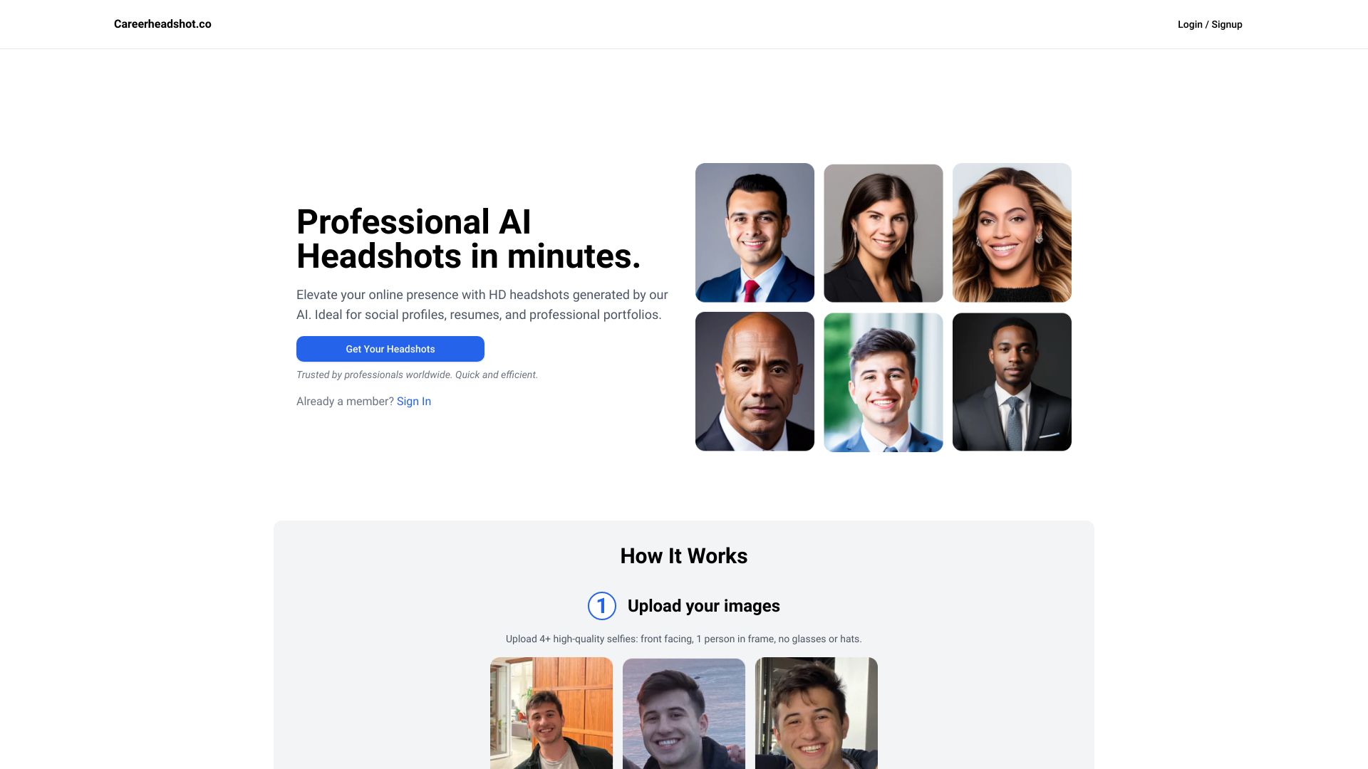 Careerheadshots.co – AI headshots