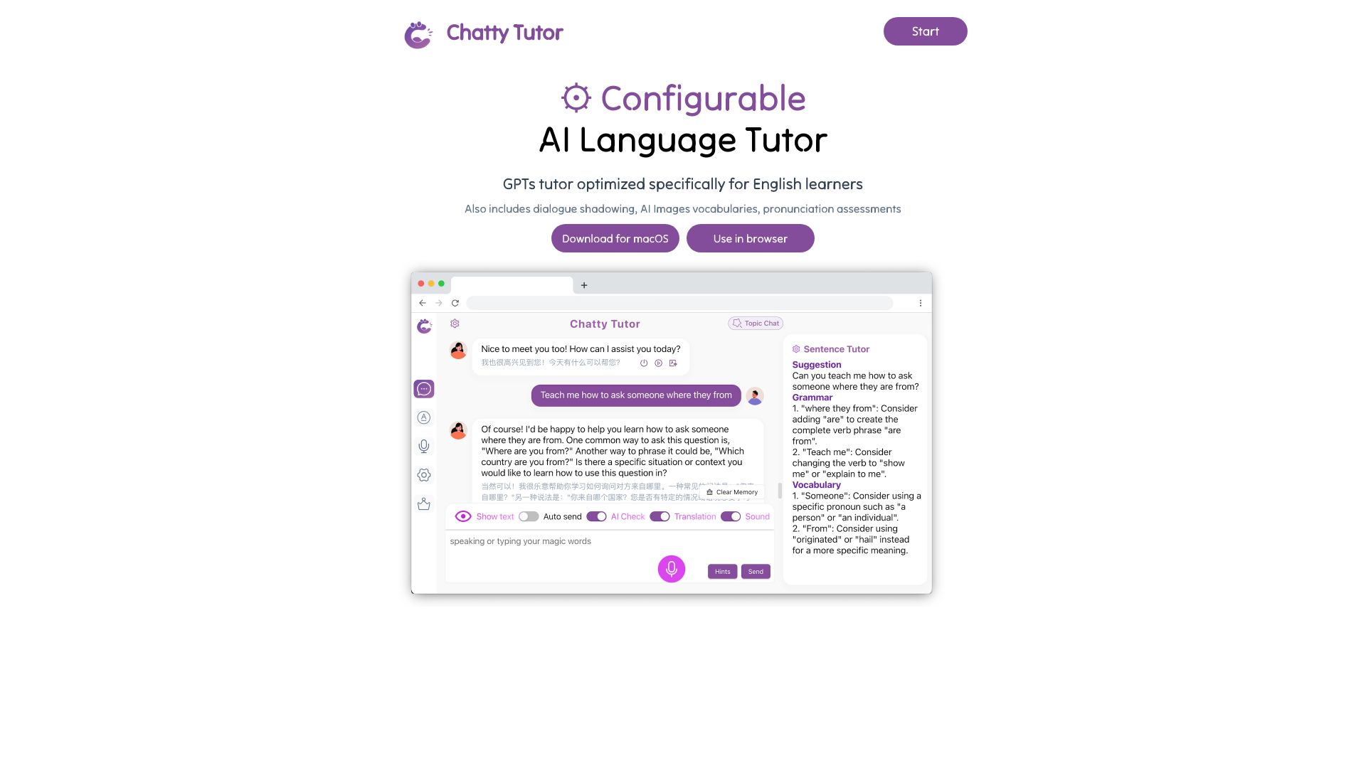 Chatty Tutor