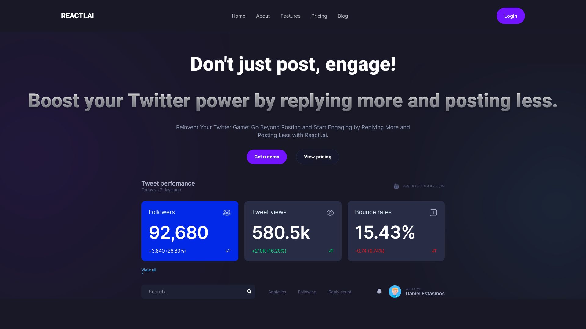 Reacti.ai – AI for Twitter Replies