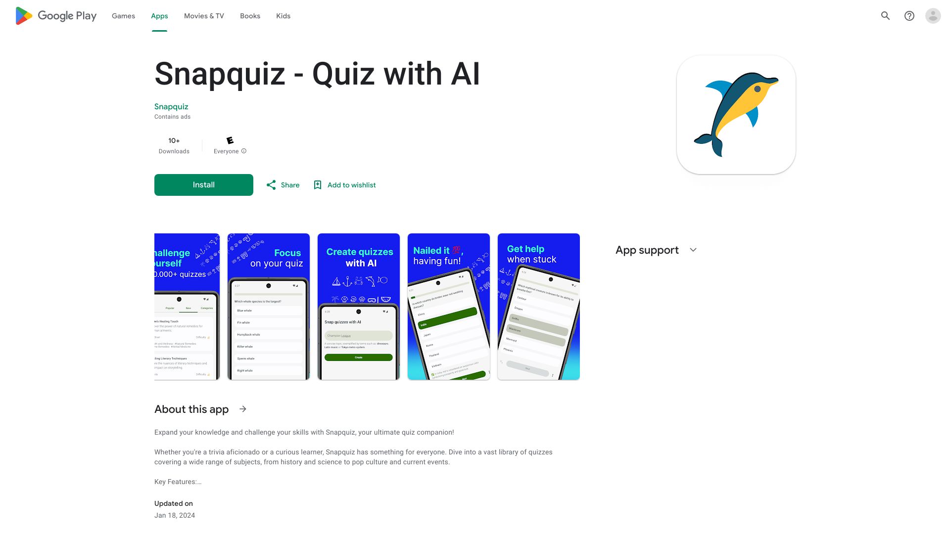 Snapquiz – quiz with AI