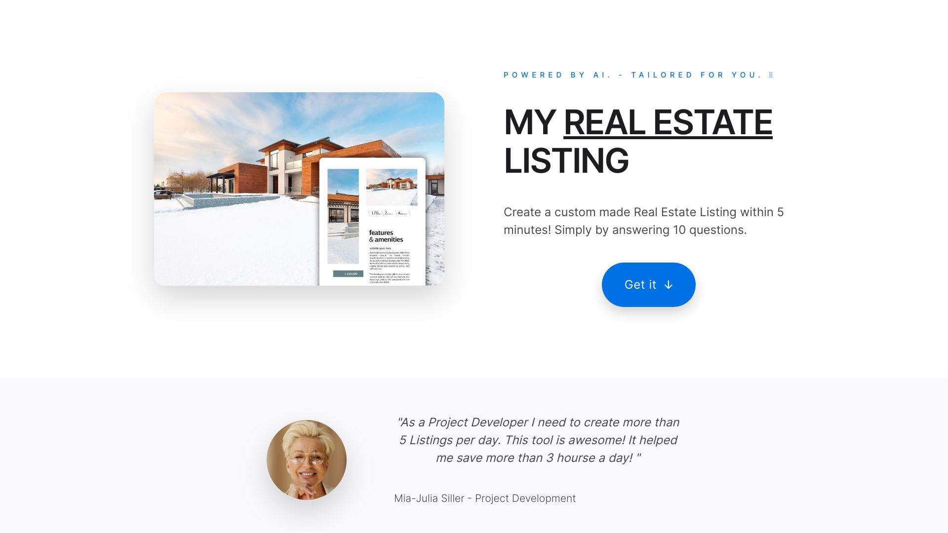 My Real Estate Listing – AI