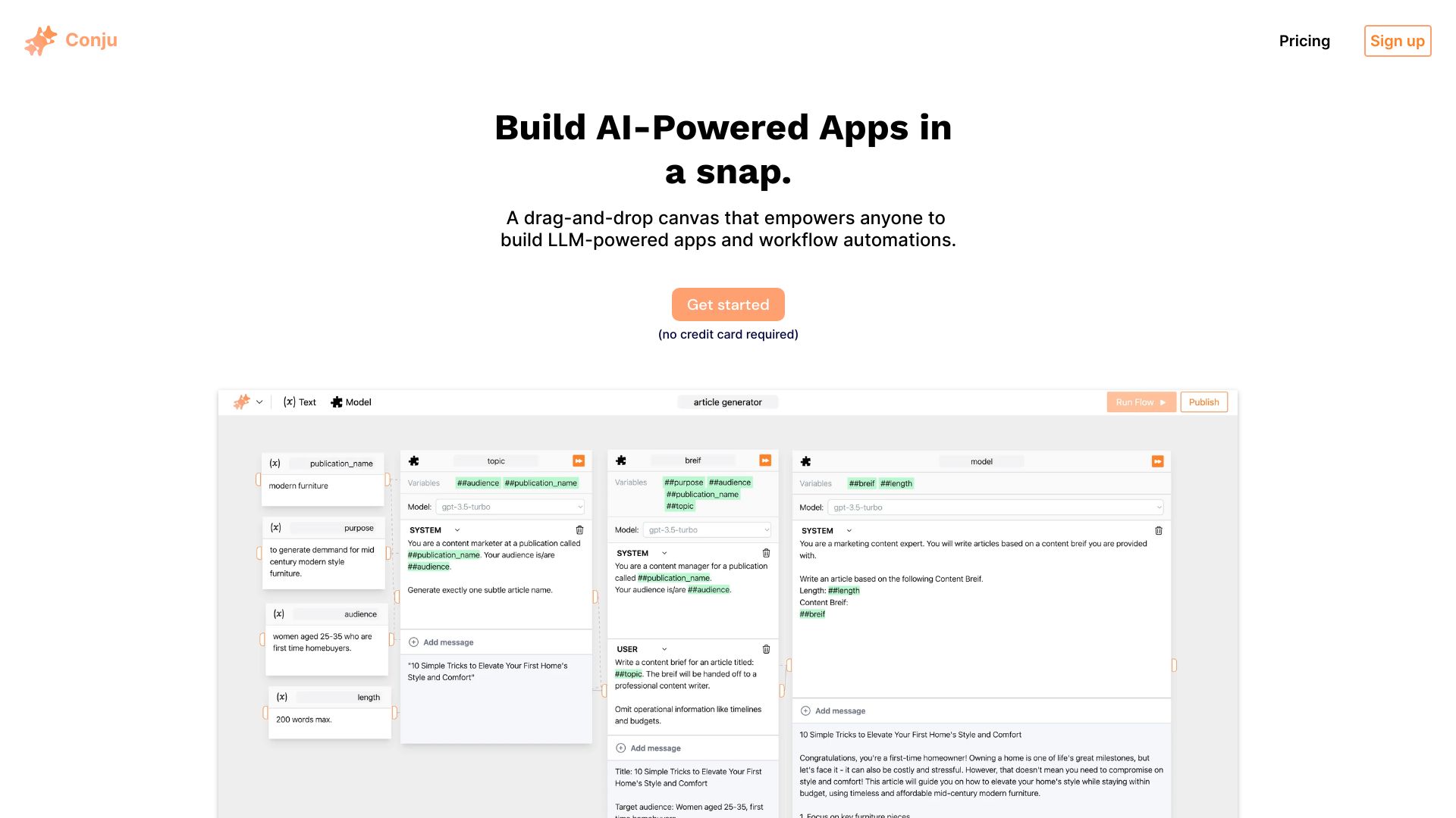 Conju – Build AI Powered Apps