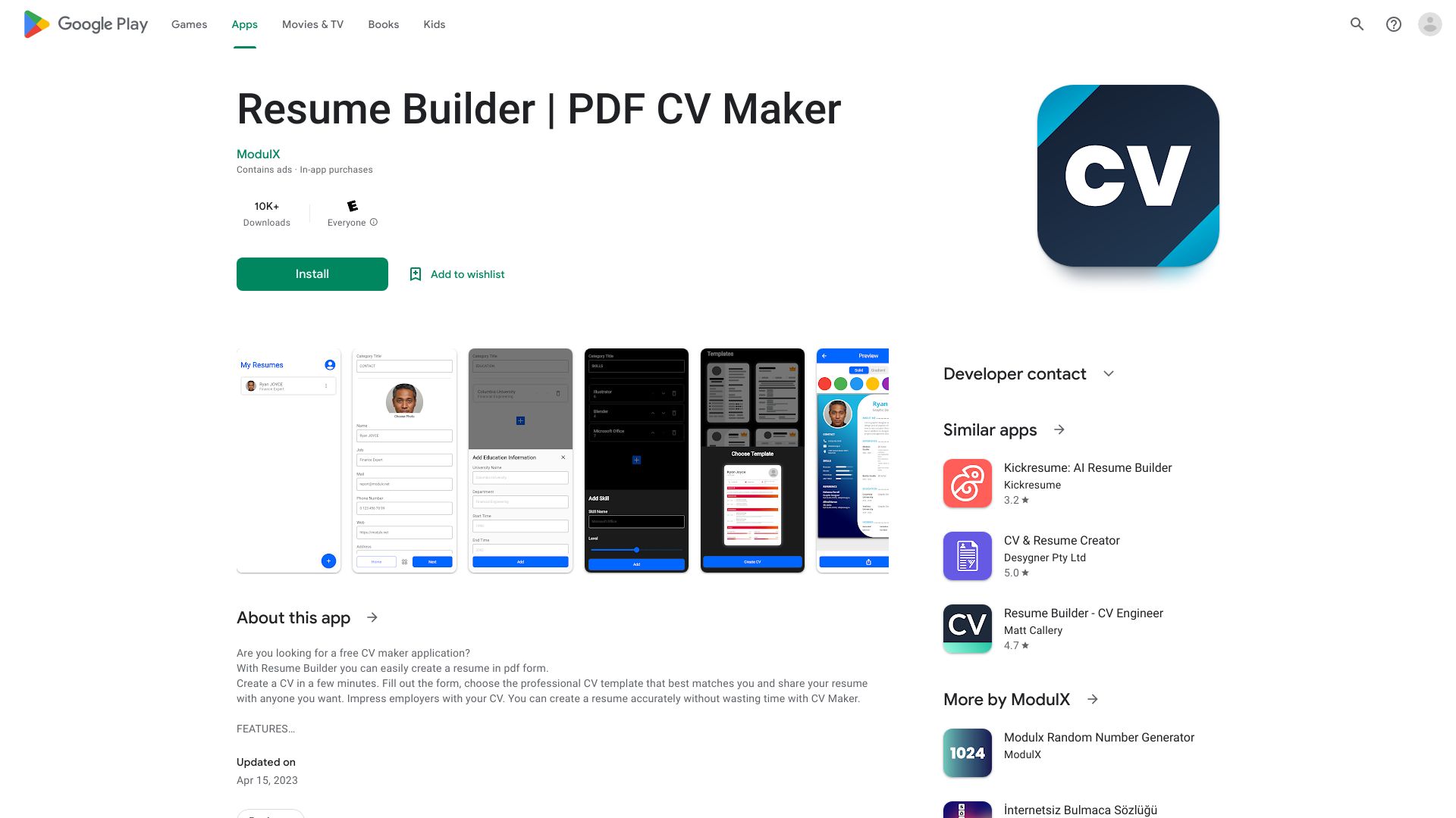 Resume Builder | PDF CV Maker