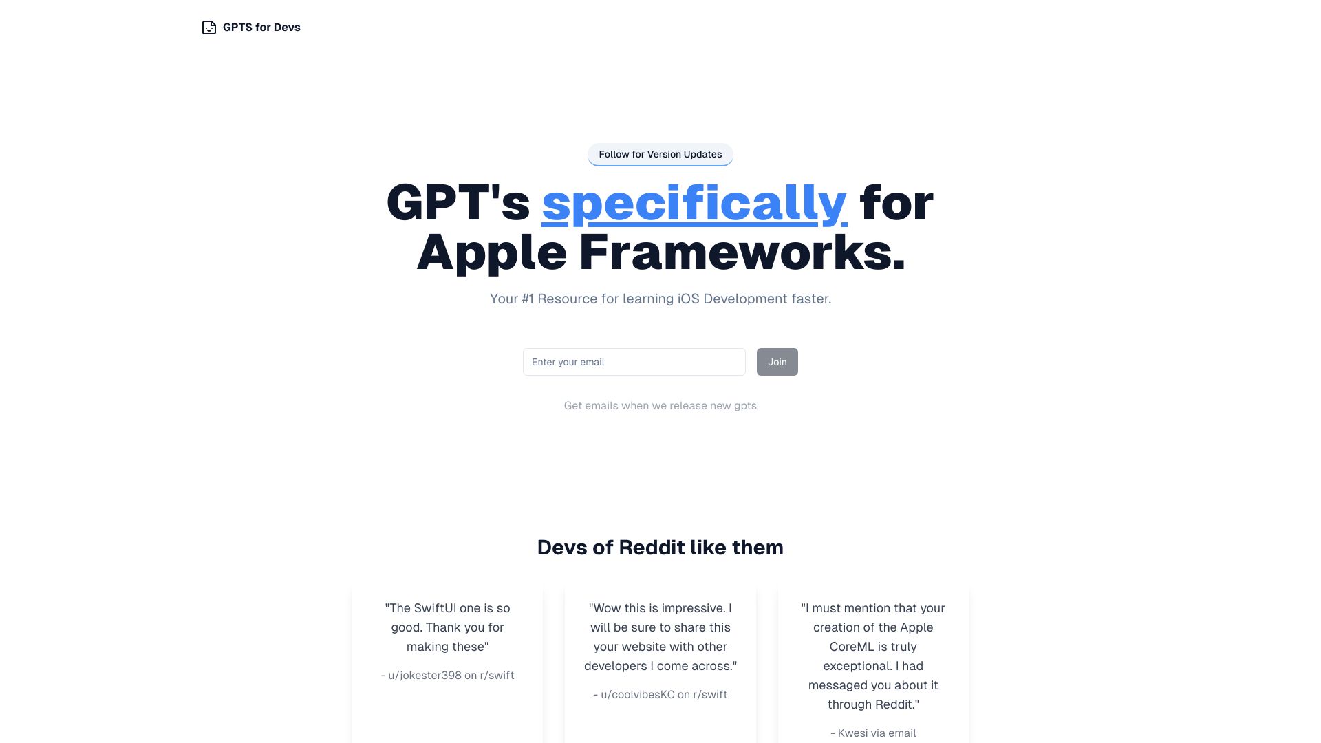 Code Gen GPTs for iOS Devs