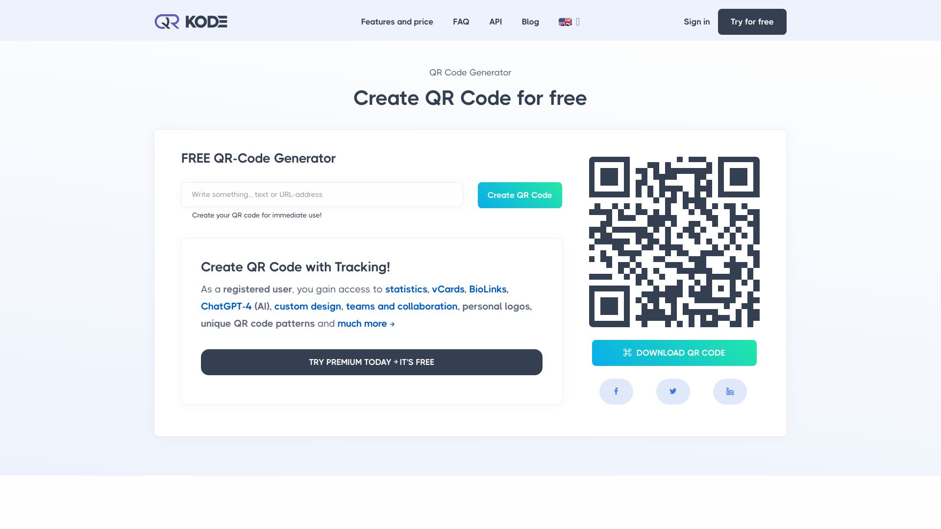 QR Code Generator – Premium