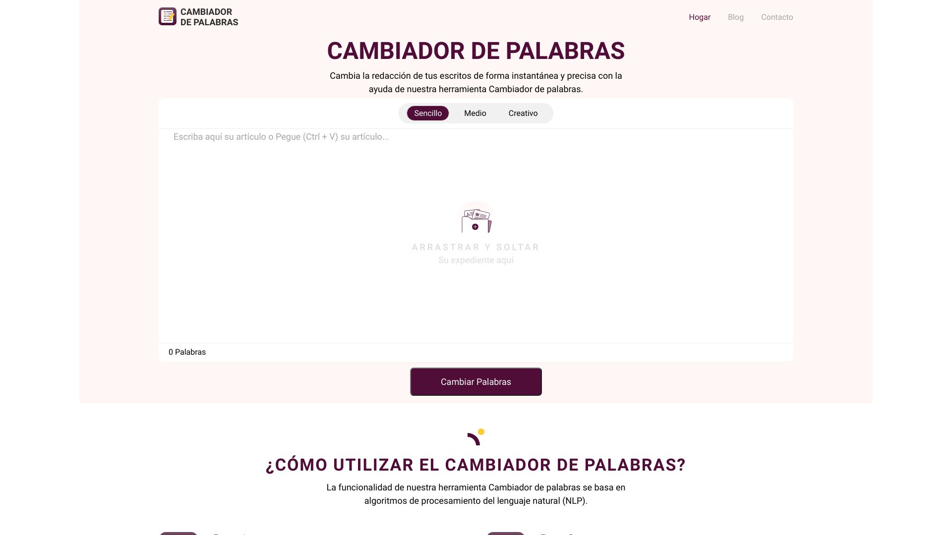 Cambiador De Palabras