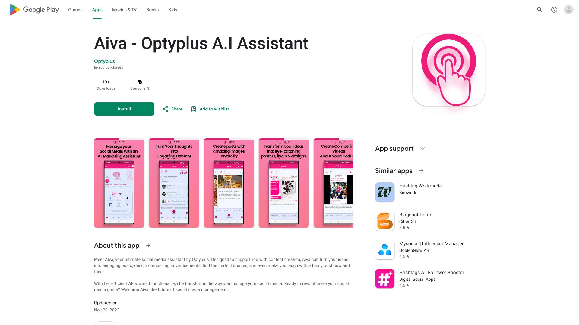 Aiva – Optyplus Social Media Assistant