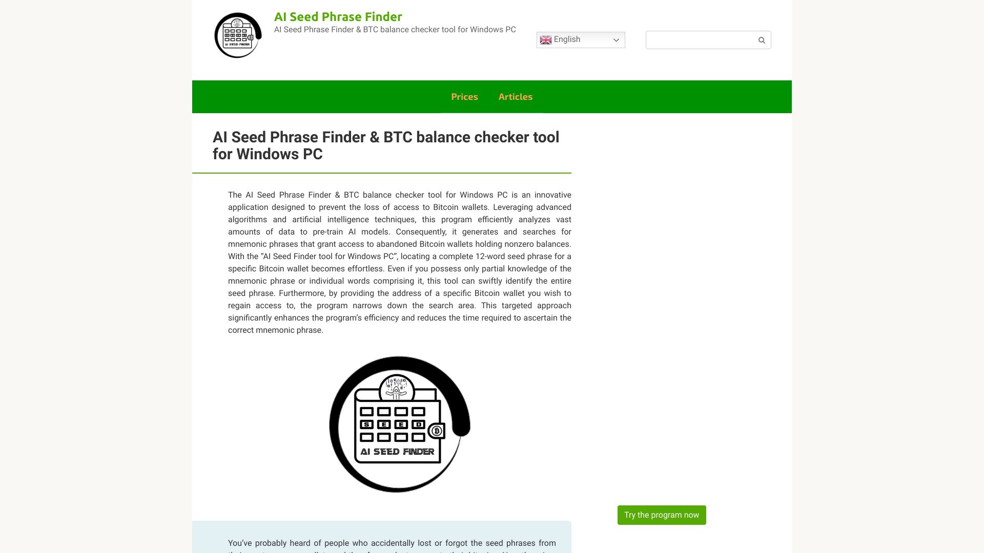 AI Seed Phrase Finder & BTC balance checker tool for Windows PC