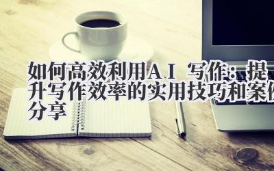 如何高效利用AI写作：提升写作效率的实用技巧和案例分享